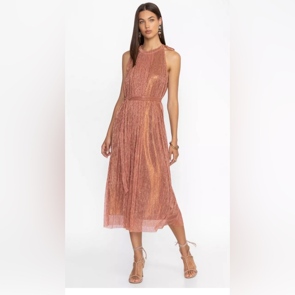 Johnny Was Metallic Copper Dress